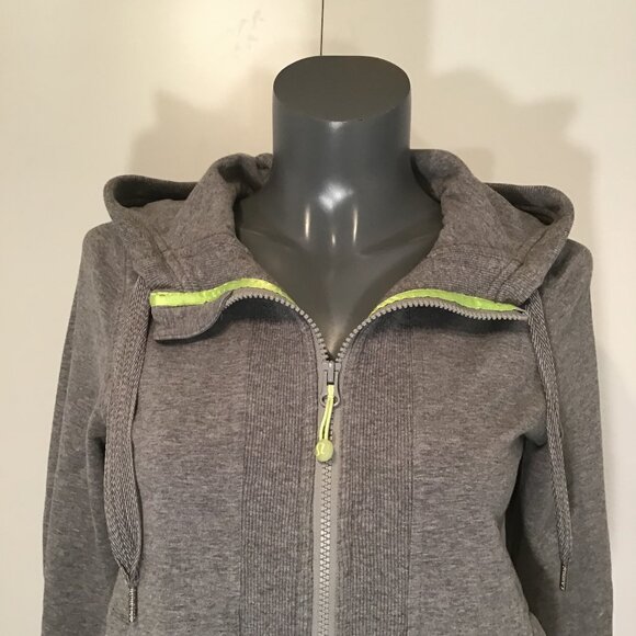 Lululemon Fun Time Hooded Jacket Gray with Neon Trim  Size 4 - Picture 5 of 14